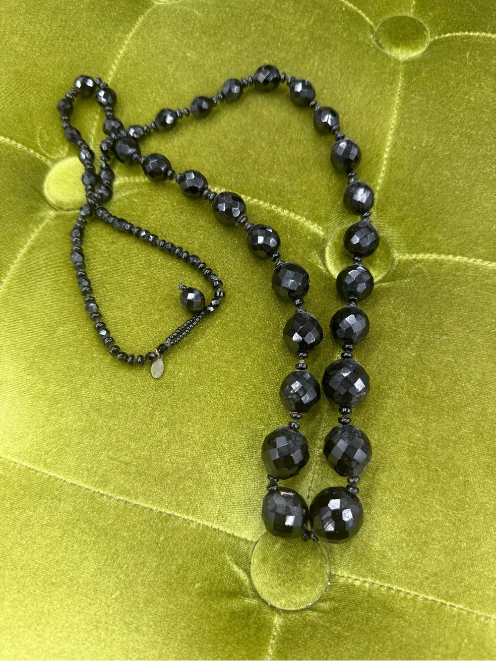 Lee Angel Faceted Black Bead Necklace - Women Jewelry